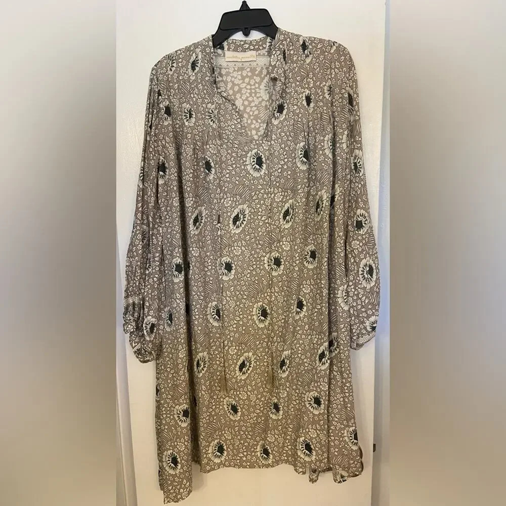 Natalie Martin Lizzy Short Dress Vintage Flowers Silver Size Small - Picture 3 of 7